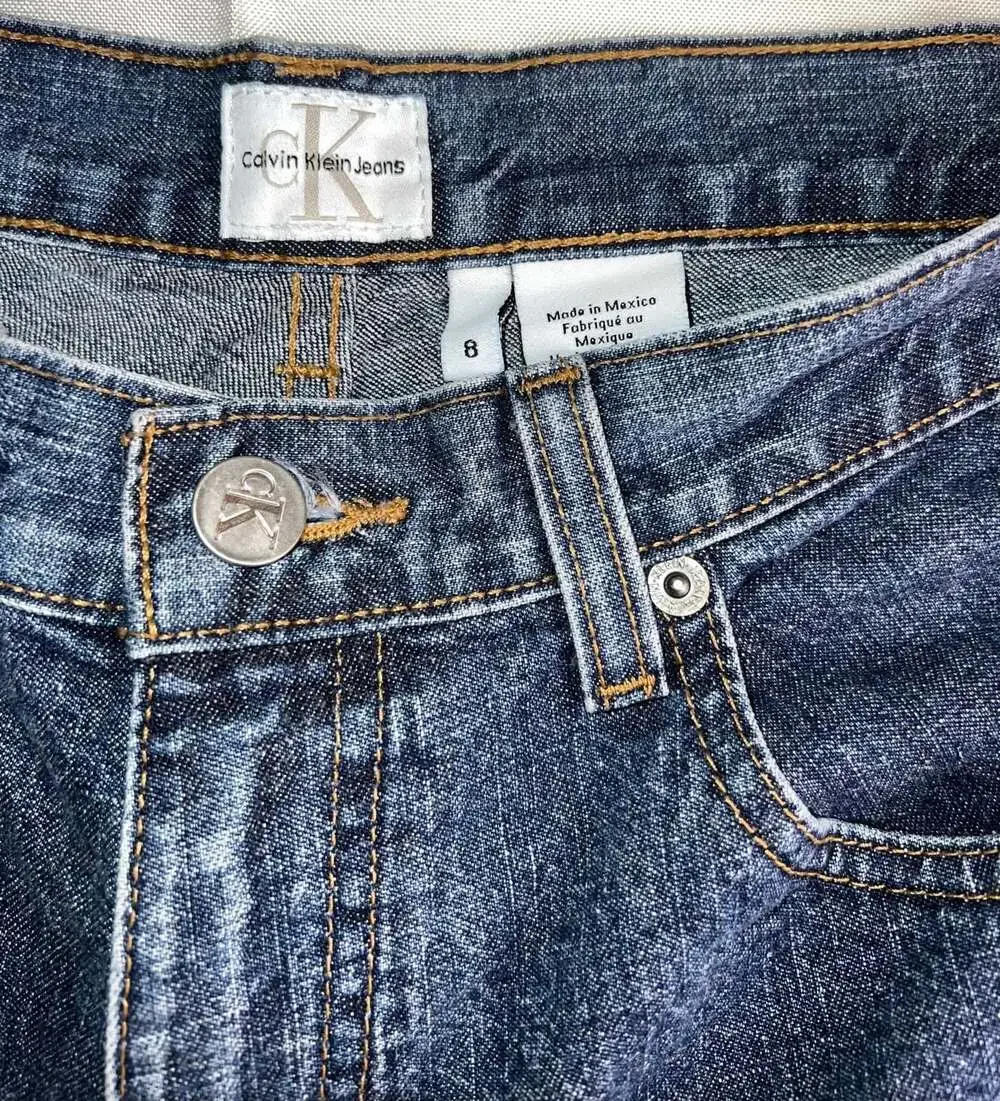 Vintage Calvin Klein Bootcut Jeans Size 8x30 Doublestone Wash Blue Denim #5 - Picture 3 of 9
